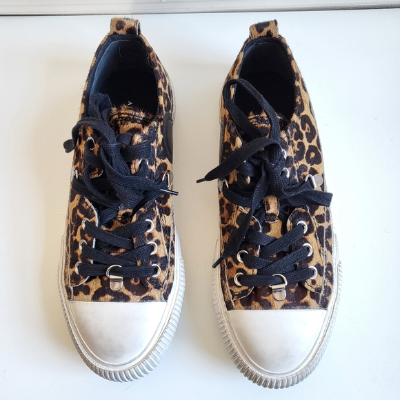 New ALL SAINTS Jazmin Haircalf Leopard Print Sneakers NWT Size 7 US/38 EU - Picture 10 of 15